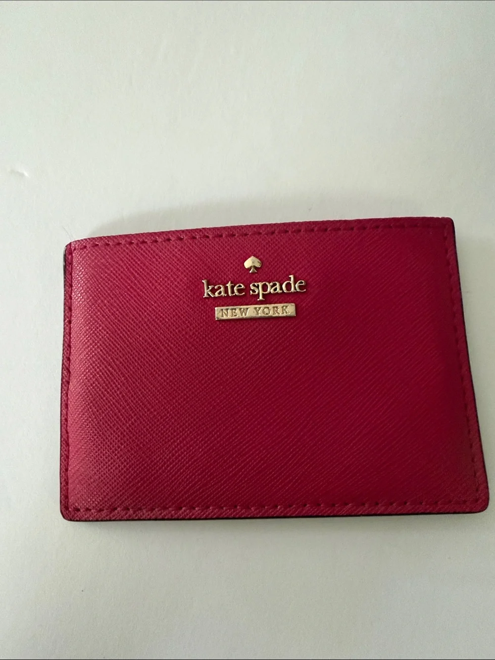 kate spade Hot Pink Slim Cardholder with Gold Logo